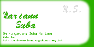 mariann suba business card